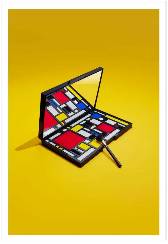 Affiche maquillage style mondrian - art & palette pop