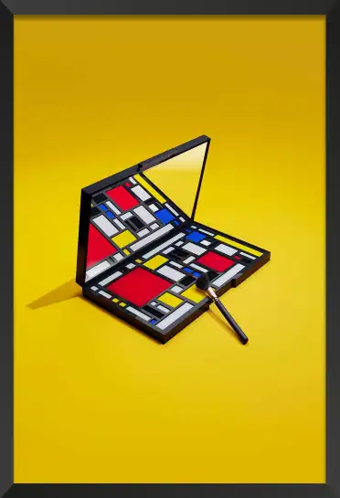 Affiche maquillage style mondrian - art & palette pop