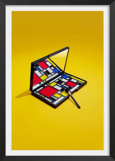Affiche maquillage style mondrian - art & palette pop