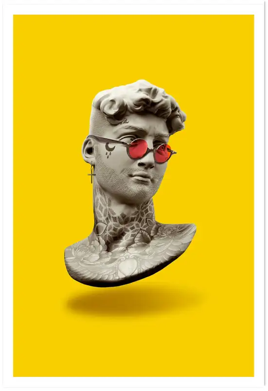 Affiche statue antique tatouée - Art pop et contemporain