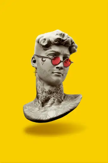 Affiche statue antique tatouée - Art pop et contemporain