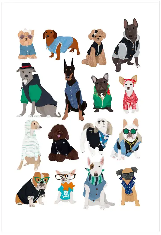 Affiche Chiens Lookés - Design Mode & Accessoires Canins