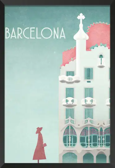 Affiche barcelone casa batlló - design vintage & élégant