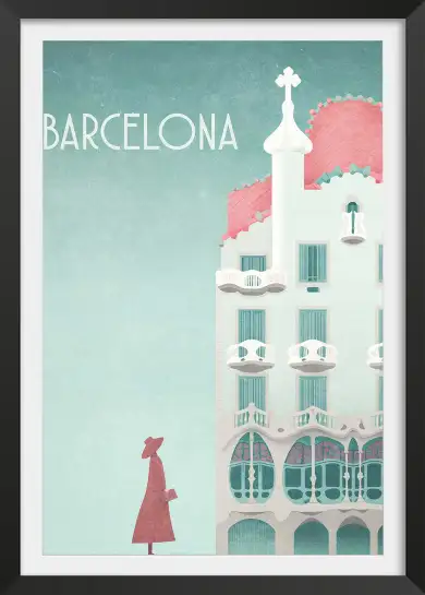 Affiche barcelone casa batlló - design vintage & élégant