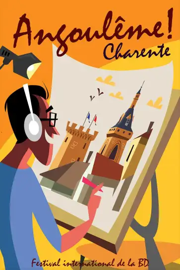 Affiche Bordeaux vintage- poster illustré vignoble château