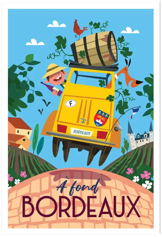Affiche vintage les Canelés bordeaux - poster décalé rétro