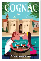 Affiche retro de Cognac rétro-poster chai illustré