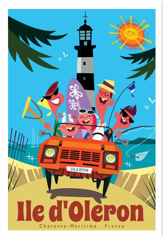 Affiche Île d'Oléron le Phare de chassiron - poster humoristique
