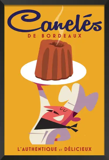 Affiche Canelés de Bordeaux - Illustration rétro gourmande et vintage