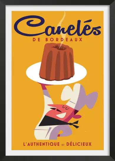 Affiche Canelés de Bordeaux - Illustration rétro gourmande et vintage