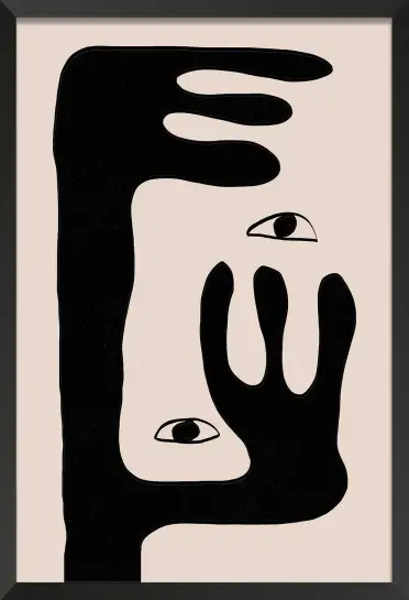 Affiche visage abstrait - line art graphique minimaliste