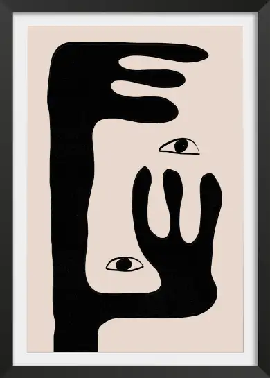 Affiche visage abstrait - line art graphique minimaliste