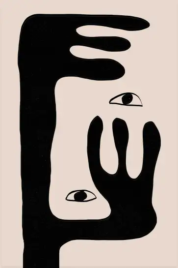 Affiche visage abstrait - line art graphique minimaliste