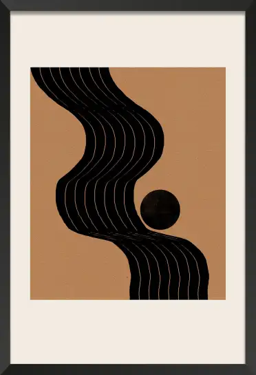 Affiche vague graphique abstraite - art minimaliste terre cuite