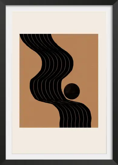 Affiche vague graphique abstraite - art minimaliste terre cuite