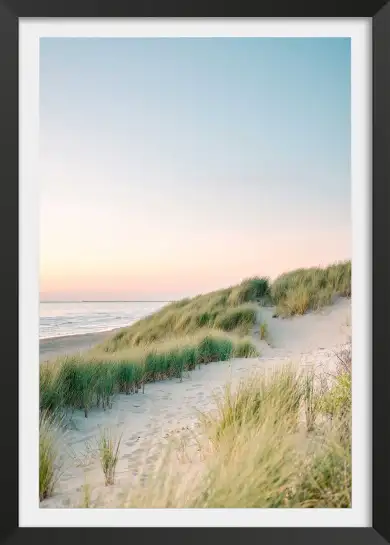 Affiche dunes et mer - photographie paysage côtier apaisant
