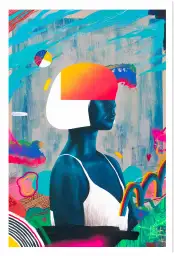 Poster portrait de femme pop Art & street Art - Déco murale contemporaine colorée