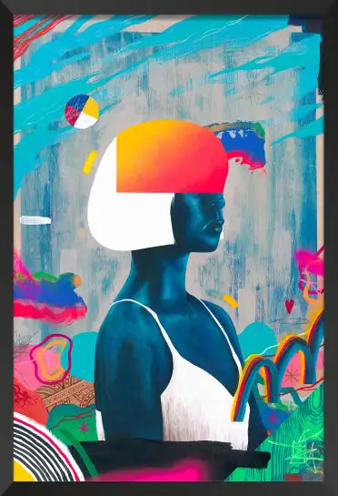 Poster portrait de femme pop Art & street Art - Déco murale contemporaine colorée