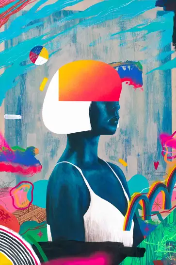 Poster portrait de femme pop Art & street Art - Déco murale contemporaine colorée