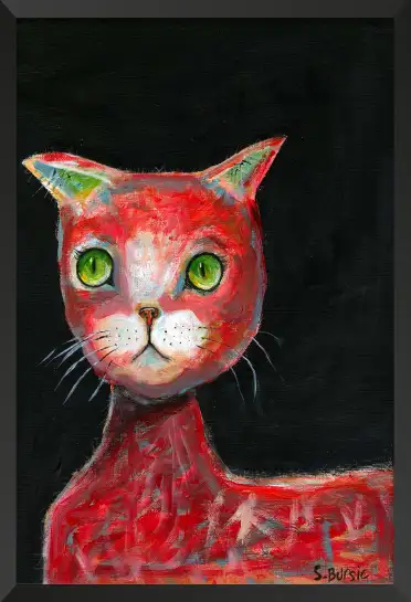 Affiche chat rouge - peinture artistique par s. Bursic
