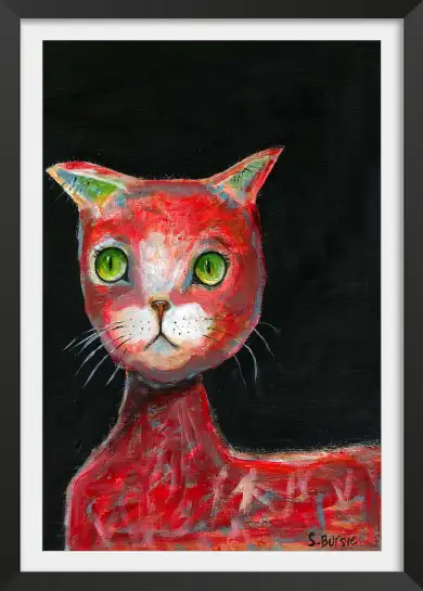 Affiche chat rouge - peinture artistique par s. Bursic