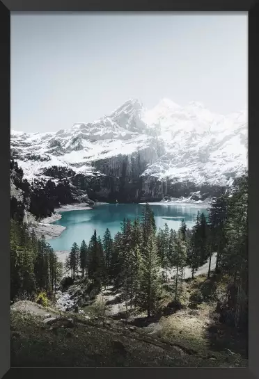 Lac de montagne au sommet - paysage montagne