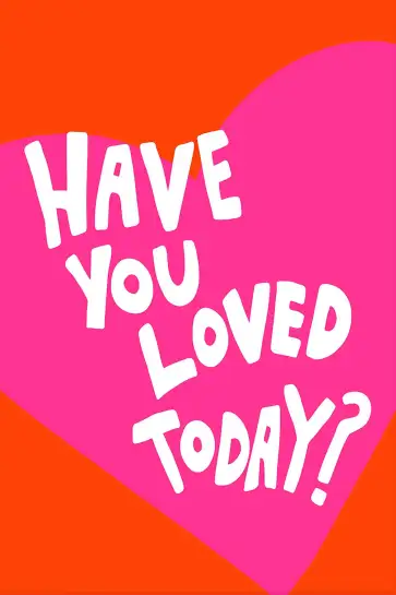Affiche typographique pop art - message vibrant sur cœur rose
