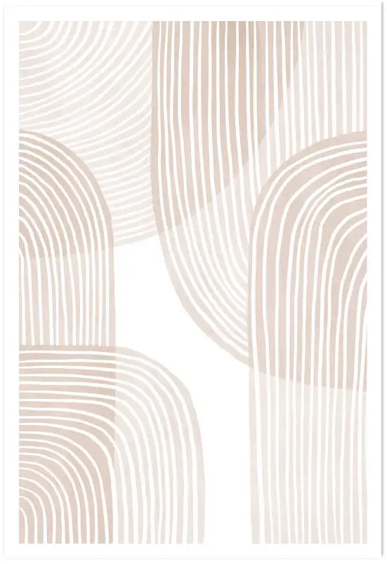 Affiche arches abstraites - graphisme lignes douces et ton beige