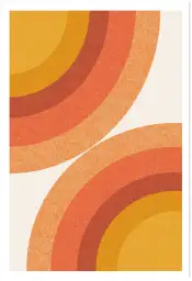 Affiche graphique vintage - arcs de cercle orange et ocre