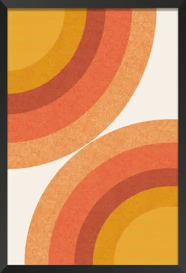 Affiche graphique vintage - arcs de cercle orange et ocre
