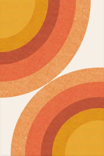 Affiche graphique vintage - arcs de cercle orange et ocre