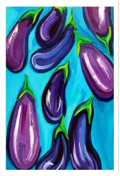 Affiche pop art Aubergines rain