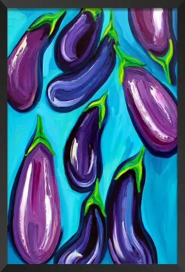 Affiche pop art Aubergines rain