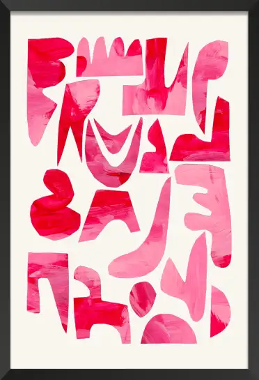 Affiche abstraite rose Pink Kiss Pieces