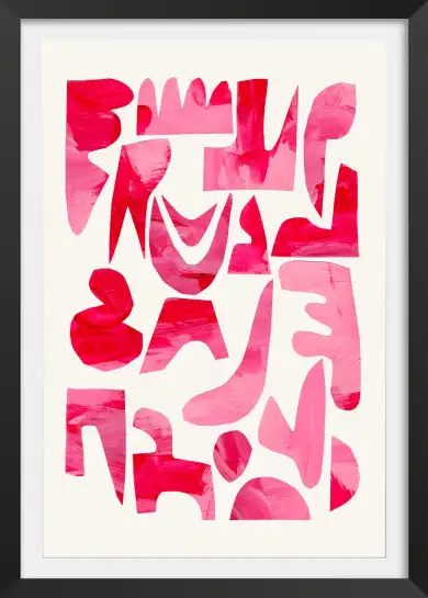 Affiche abstraite rose Pink Kiss Pieces