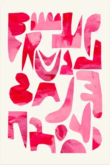 Affiche abstraite rose Pink Kiss Pieces