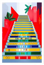 Affiche rio de janeiro - les célèbres escaliers selarón