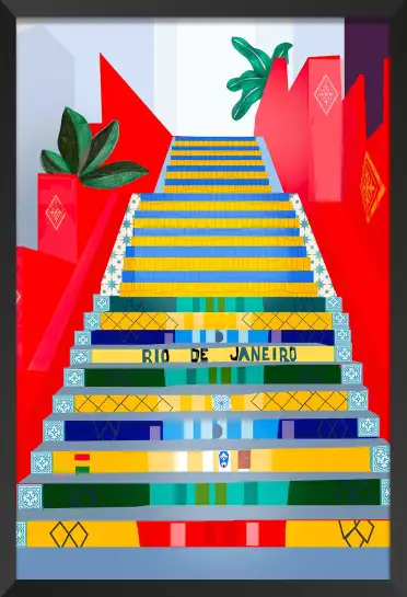 Affiche rio de janeiro - les célèbres escaliers selarón