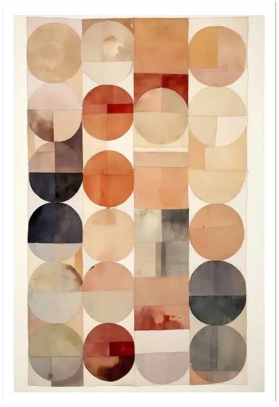 Affiche Modern Design - Composition géométrique cercles et demi-disques