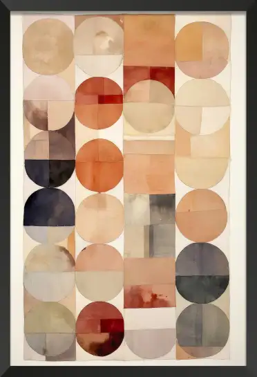 Affiche Modern Design - Composition géométrique cercles et demi-disques
