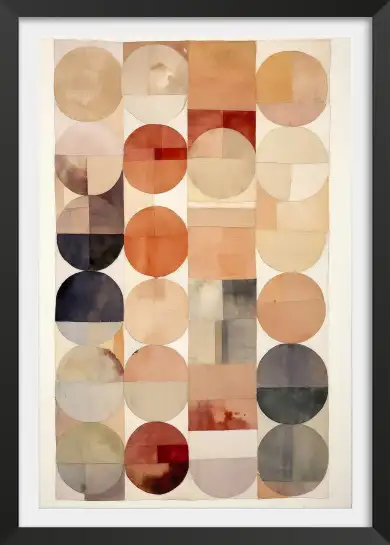 Affiche Modern Design - Composition géométrique cercles et demi-disques