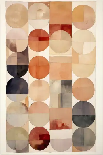 Affiche Modern Design - Composition géométrique cercles et demi-disques