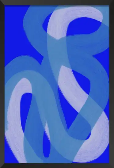 Affiche Contemporaine - Entrelacs de lignes abstraites bleu roi