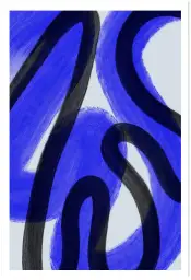Affiche Graphique - Coups de pinceau bleus et noirs