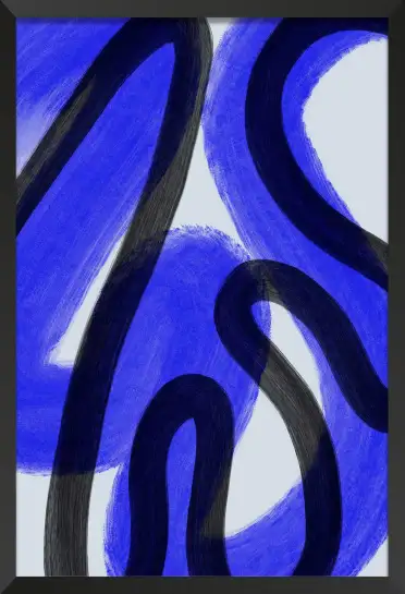 Affiche Graphique - Coups de pinceau bleus et noirs