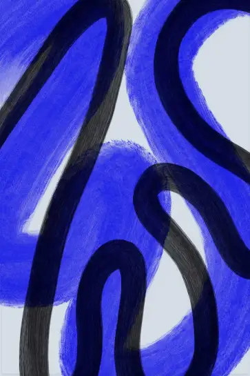 Affiche Graphique - Coups de pinceau bleus et noirs