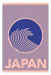 Affiche Japon Graphique - Motif de vague et rayures japonaises