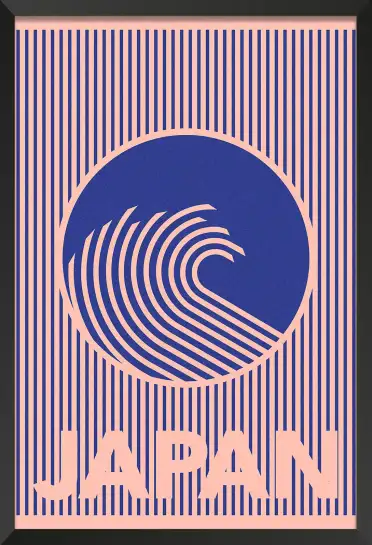 Affiche Japon Graphique - Motif de vague et rayures japonaises