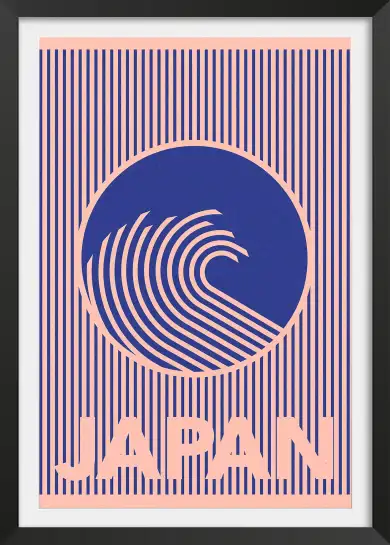 Affiche Japon Graphique - Motif de vague et rayures japonaises