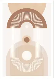 Affiche Minimaliste Boho - Arches et cercles ton terracotta et beige